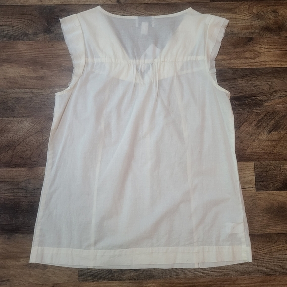 Loft Ann Taylor Women's White Sleeveless 100% Cotton Camisole Blouse Size Small - Picture 7 of 7